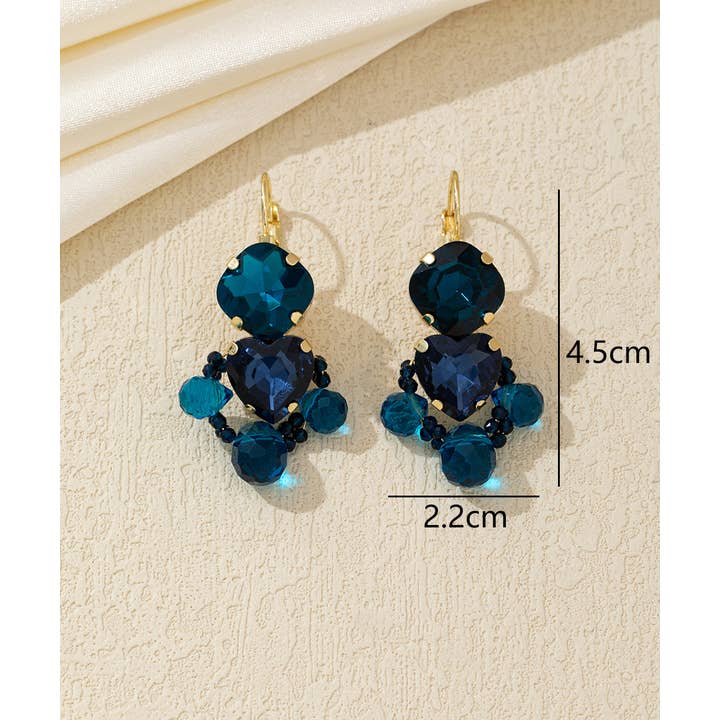 Blossom bijoux - Wholesale Dangle Earrings - Faceted Heart Drop Earrings – 26AHBOL0246