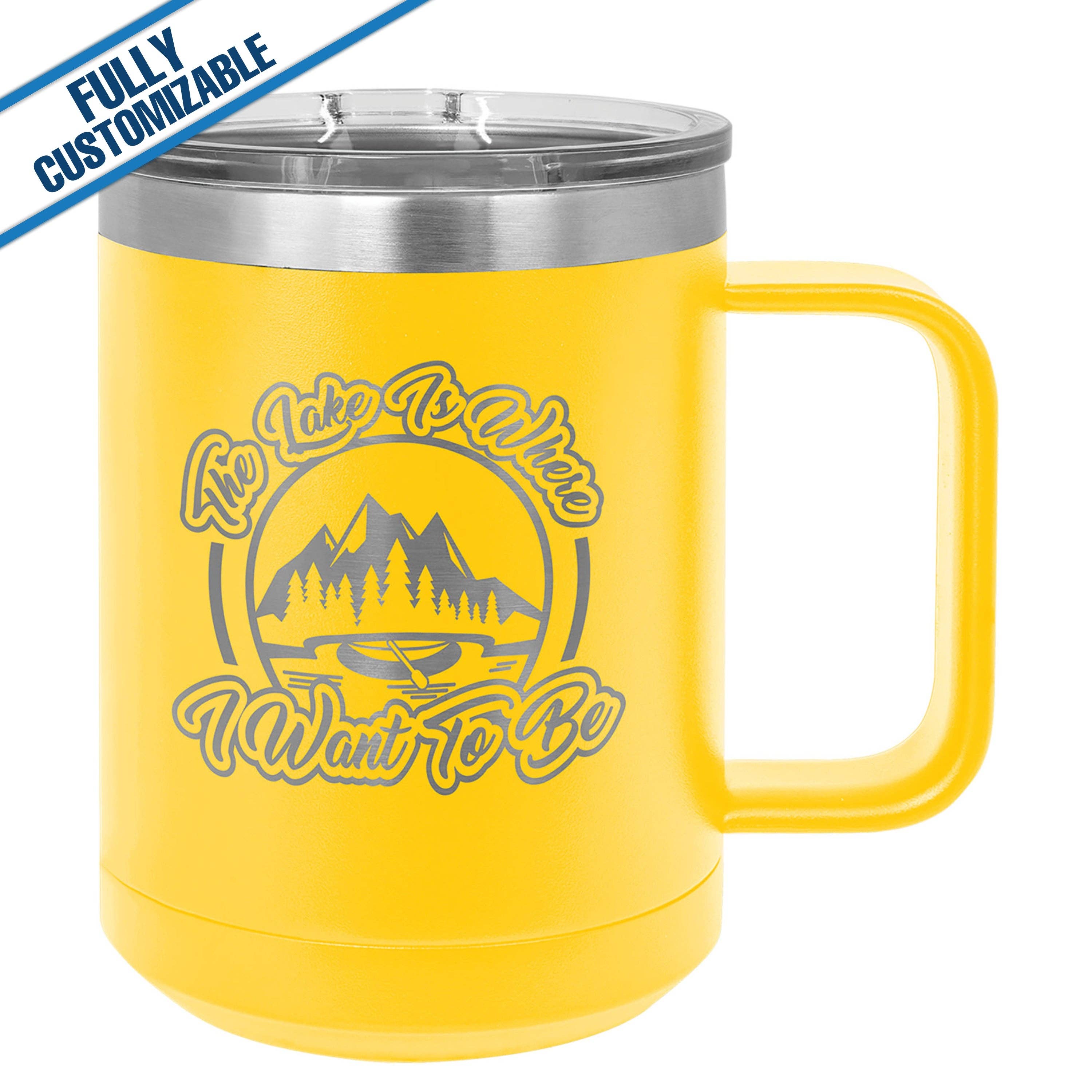 GiftWorksPlus - Vente Gourde/bouteille isotherme - 15 oz. Mug de voyage gravé entièrement personnalisable15