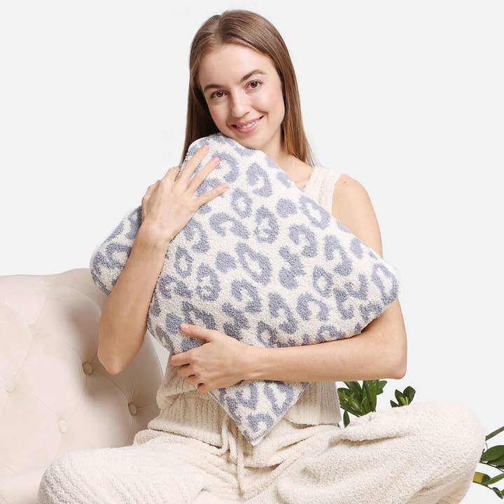 Fashion City - Wholesale Throw Blanket - 2 In 1 Leopard Print Throw Blanket & Pillow12