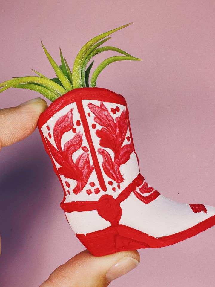 Mini jardinière Pastel Paradise Cowboy Boot pour la vente par O'Berry's Succulents