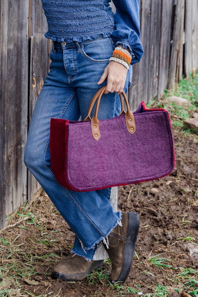 Fibres of Life - Wool & Felt - Wholesale Tote Bag - Women's - The Grab-&-Go Carry All | Felt Wool Tote Bag | Soft Yarn Bag23