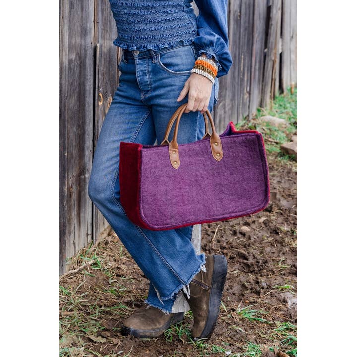 Fibres of Life - Wool & Felt - Wholesale Tote Bag - Women's - The Grab-&-Go Carry All | Felt Wool Tote Bag | Soft Yarn Bag23