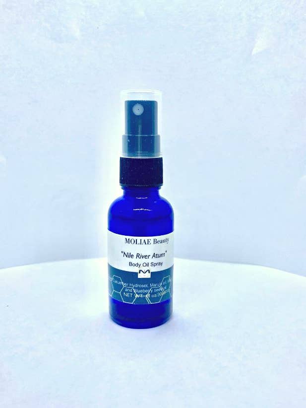 ⭐ Blue Nile "Atum" - Body Oil Spray - Cucumber Hydrosol - Blueberry Seed Oil for wholesale by MOLIAE Beauty LLC