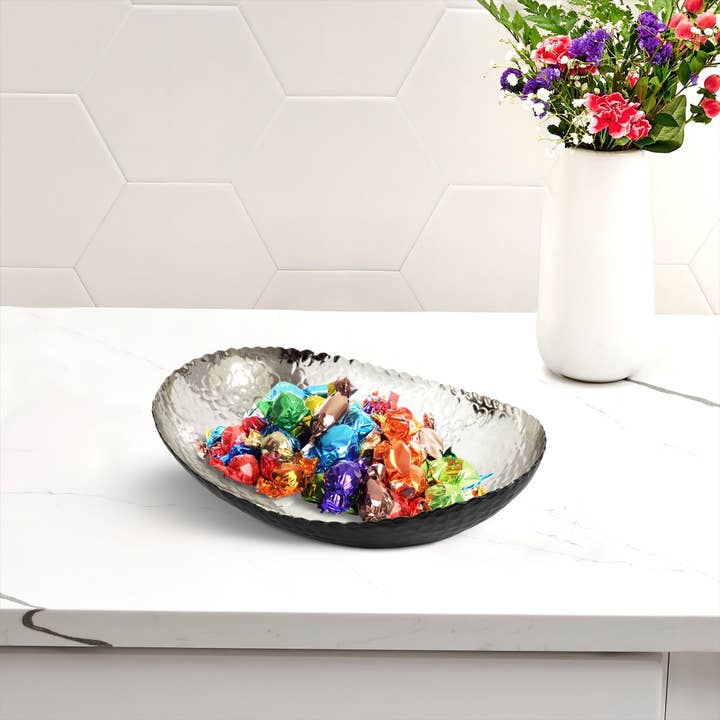 Monarch Abode - Wholesale Decorative Plate/Dish/Bowl - Hand Hammered Modern Decorative Bowl 12.75 x 8.75 inch19