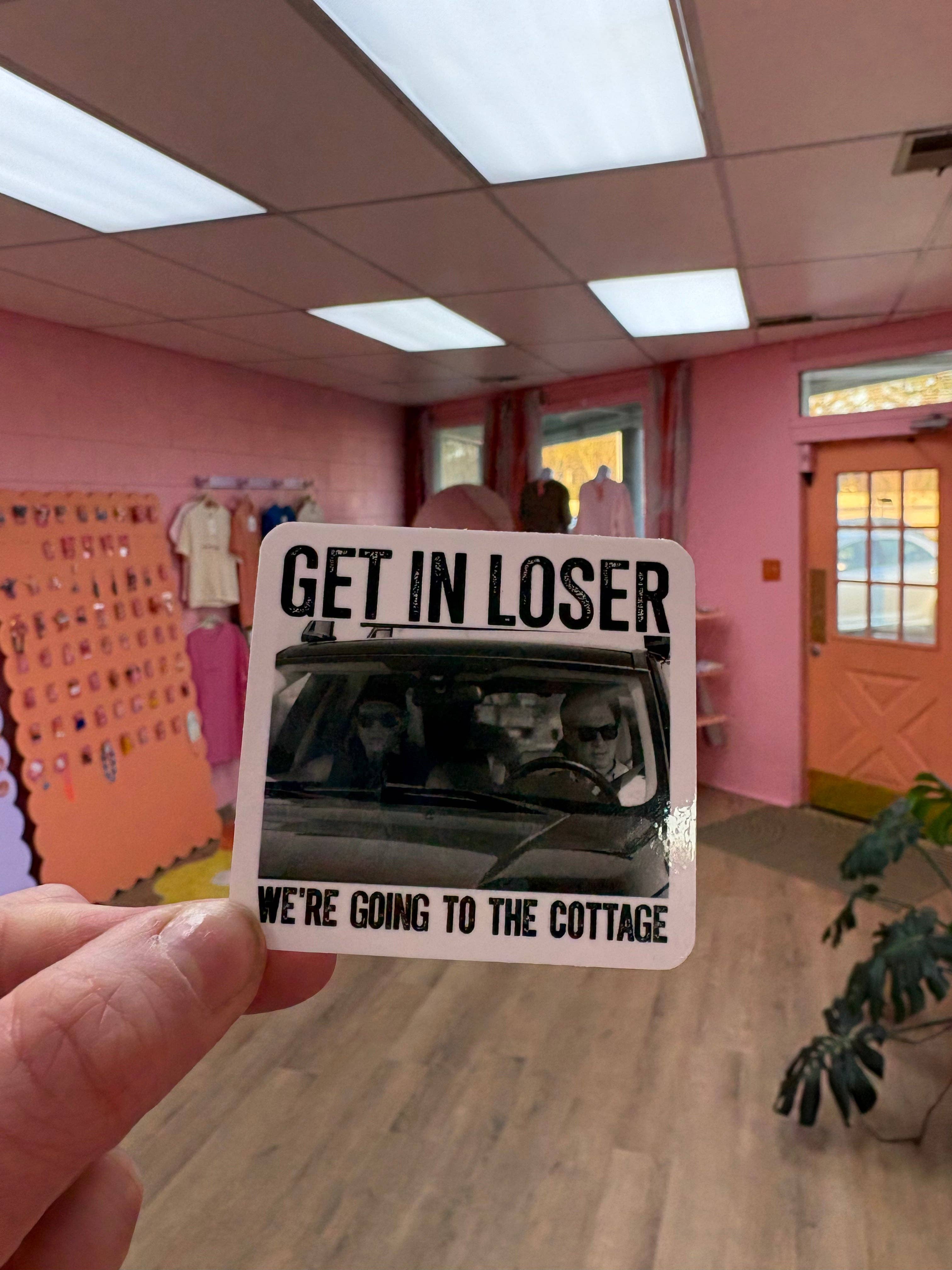 Sunshine Studio - Wholesale Sticker - “Get in Loser…Cottage” Heated Rivalry Sticker1