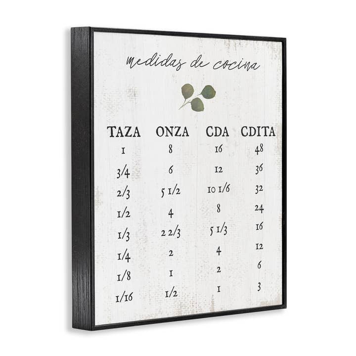 Stupell Industries - Wholesale Wall Decor - Kids & Baby - Tabla de Medidas de Cocina Framed Giclee Art14
