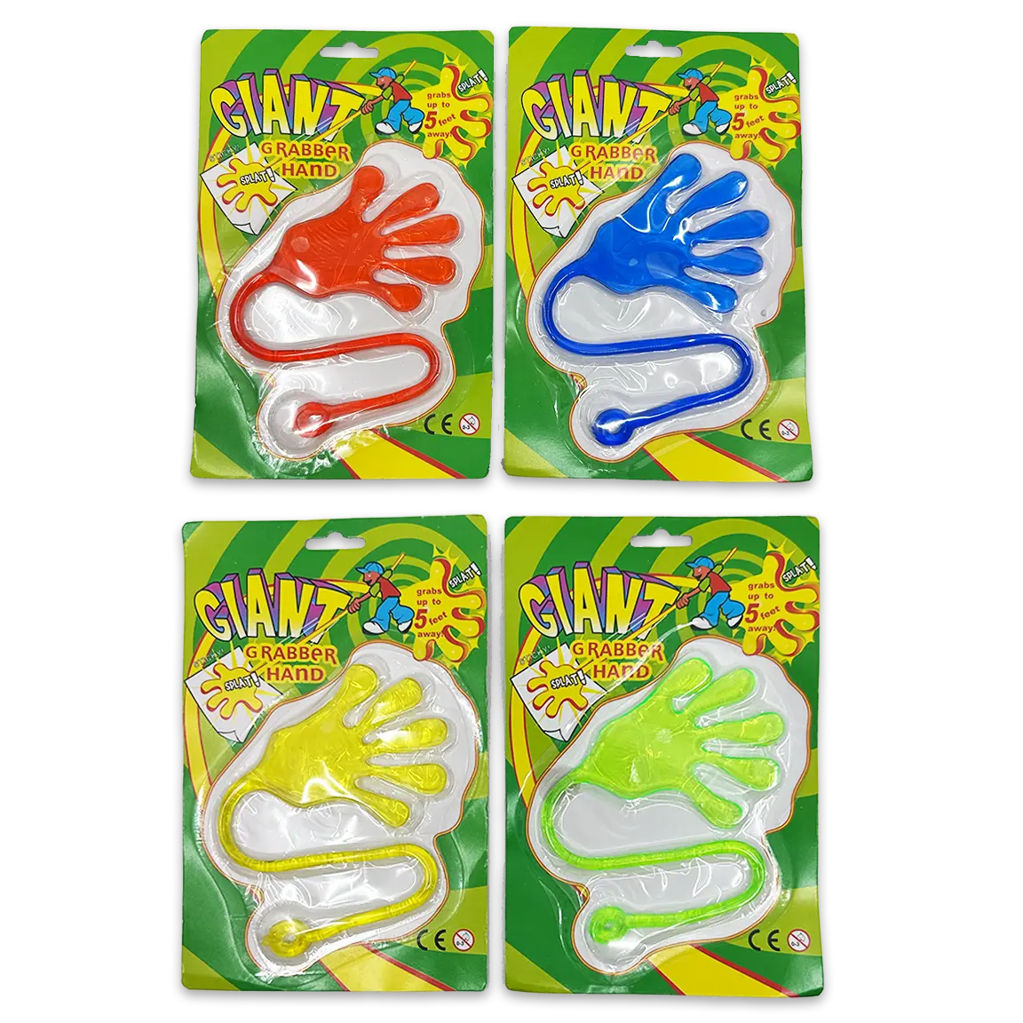 Novelty Closeout - Wholesale Classic Toy - Kids - Giant Sticky Grabber Hand Assortment- 12/Pack0
