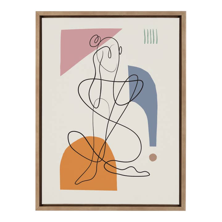 Sylvie Thinking of You Framed Canvas by Rachel Lee of My Dream Wall for wholesale by Kate and Laurel