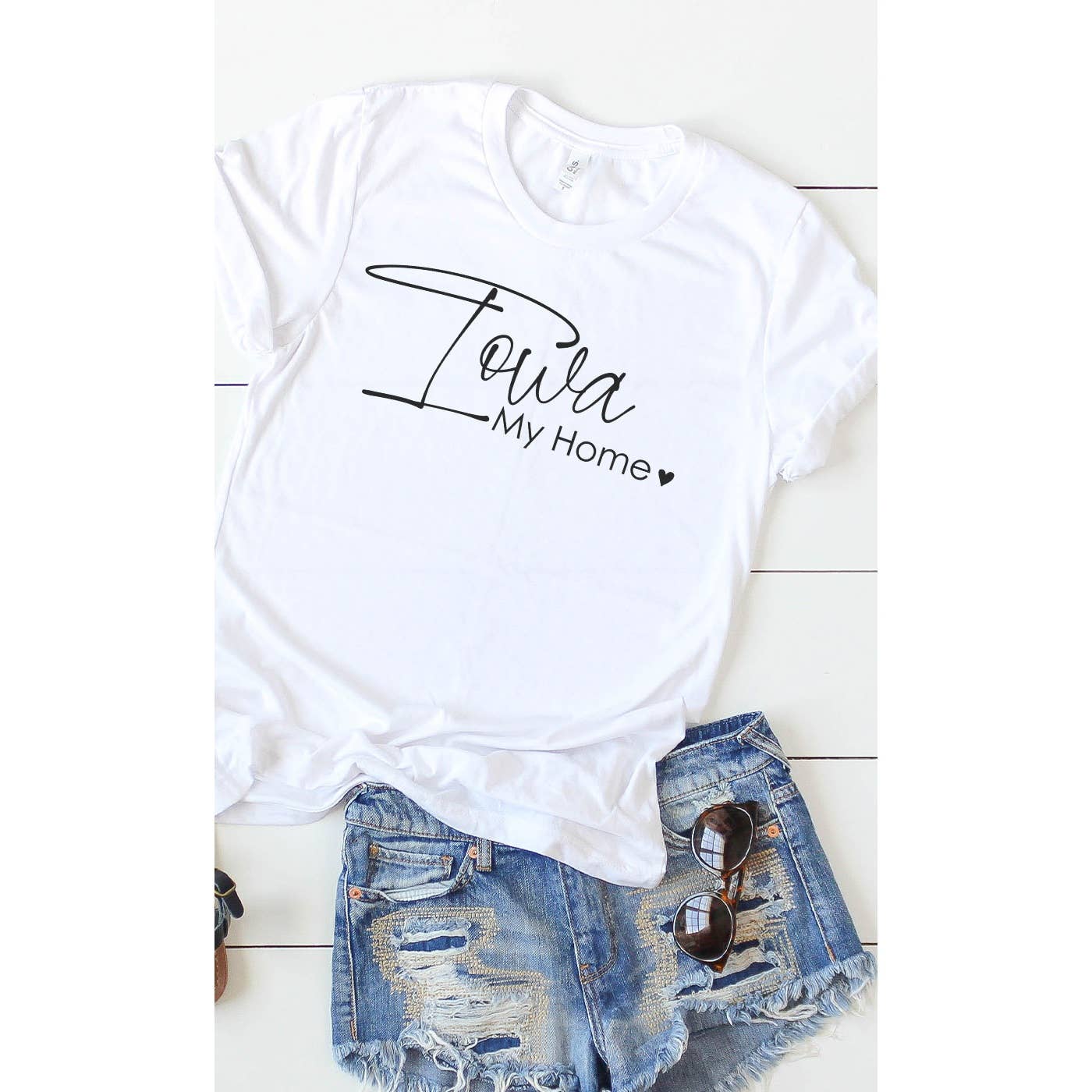 Kissed Apparel - Wholesale Screen Printed T-Shirt - Women's - Iowa my home graphic tee4