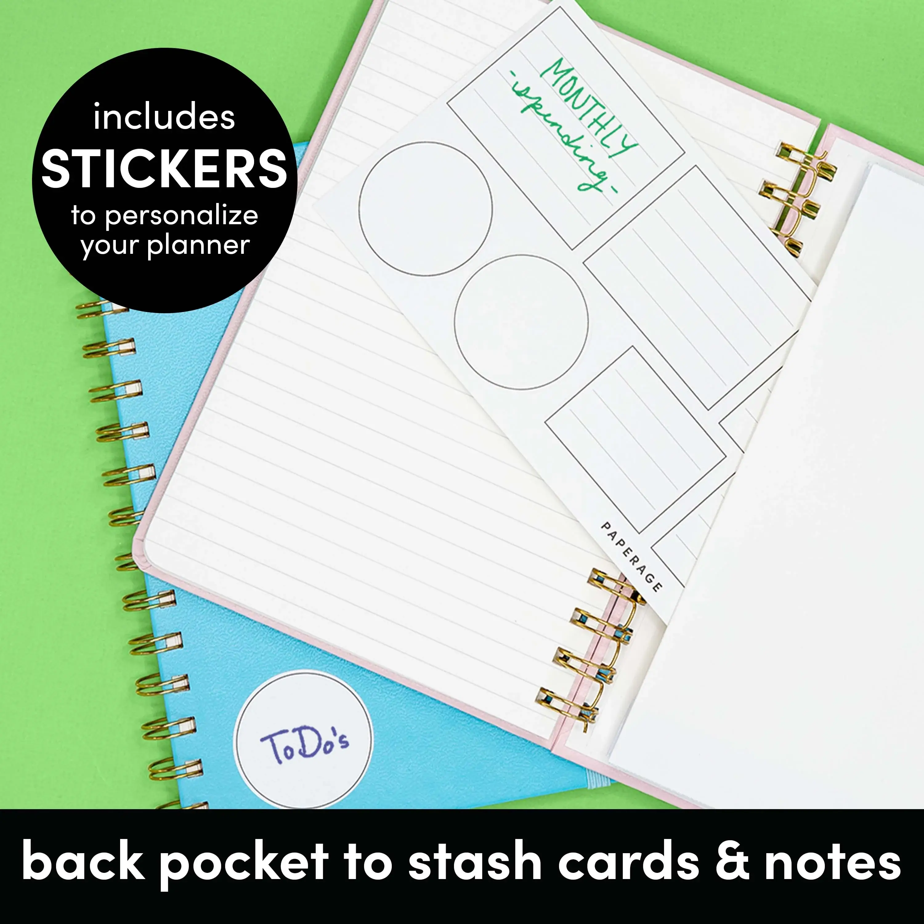 Paperage – wholesale Notebook – Rainbow Stripe Hardcover Spiral Lined Journal Notebook5