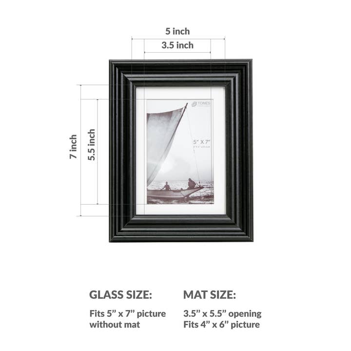 LivingTaste Home Inc - Wholesale Picture frame - Retro Style Wooden Picture Frame BLACK1