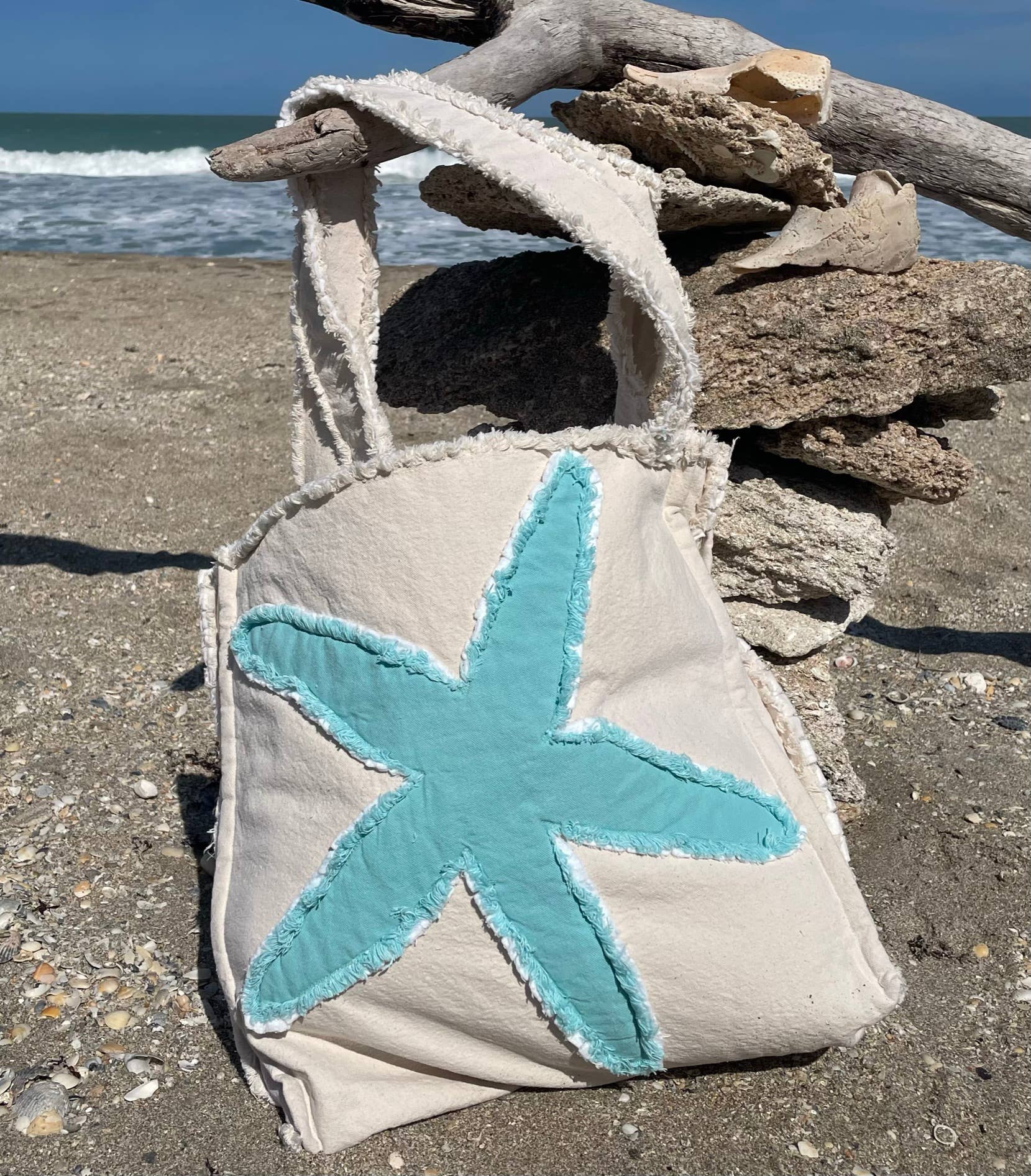 Sandy by the Sea Designs – Saco de praia por atacado – Bolsa de Praia Estrela-do-Mar Coastal7