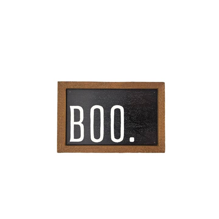 Driftless Studios - Wholesale Sign - Rustic Wooden Sign - 6x4 Home Accent Boo Halloween Decor