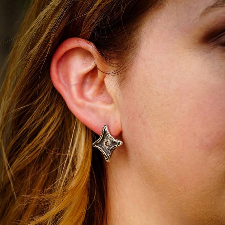 Brincos Lunas Shadow Prata de 1ª Lei por atacado de Skolland Jewelry