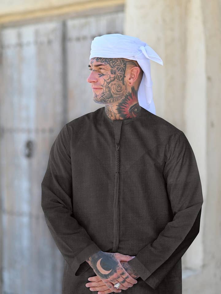 Lã de caxemira a carvão para homem Emirati Thobe por atacado de MY LITTLE JUBBA