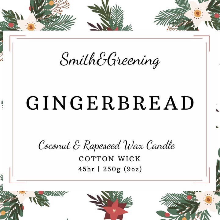 Smith & Greening – wholesale Jar/filled candle – Gingerbread Coconut Wax Candle with Wick Options3