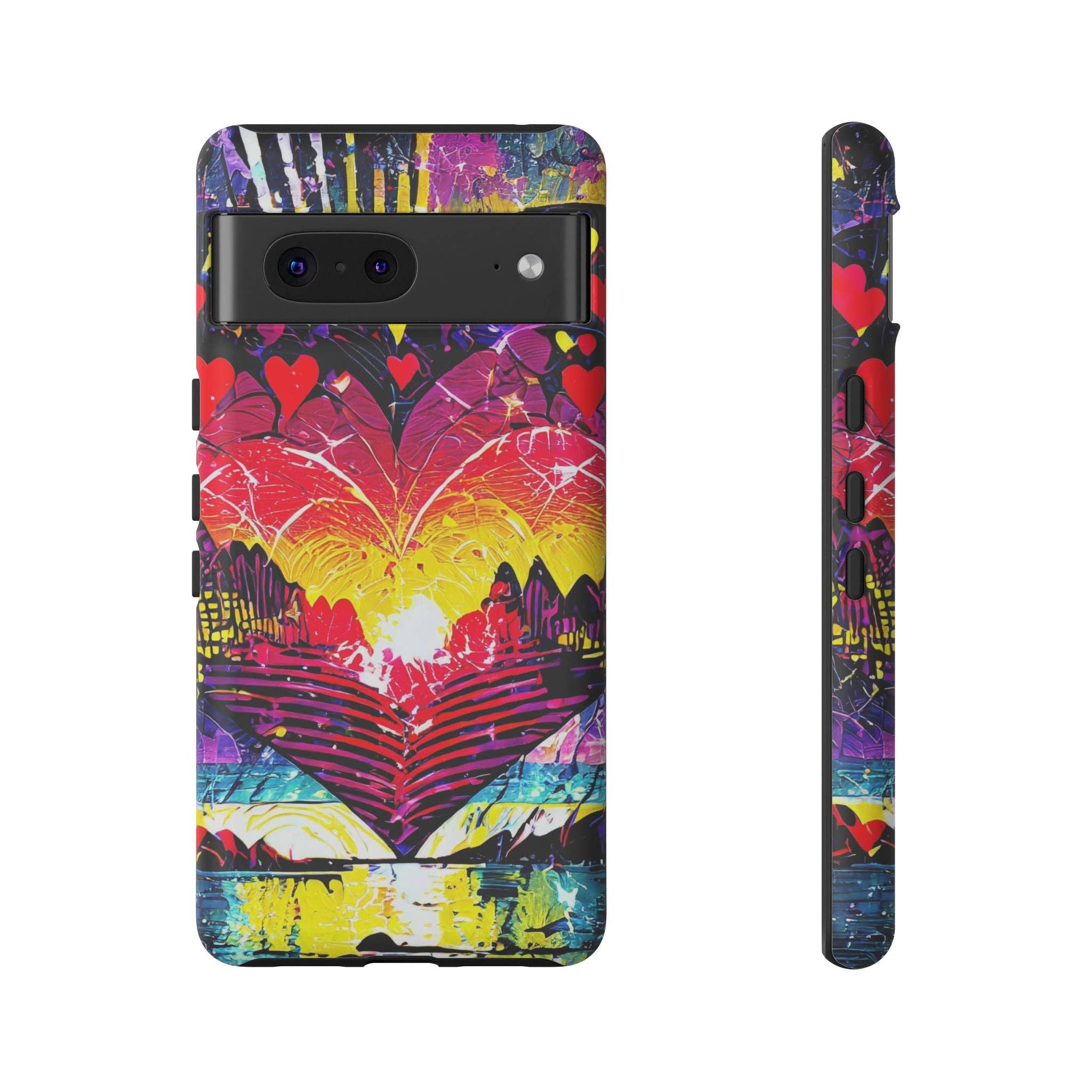 Studio 653 Clothing Co - Wholesale Phone Case - Women's - Vibrant Heart Sunset Tough Phone Case115