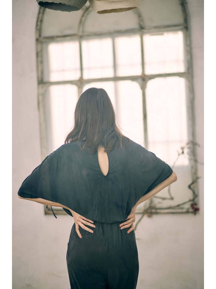 Cossac – Engroshandel Jumpsuit - Dame – Sort Cupro Batwing Jumpsuit