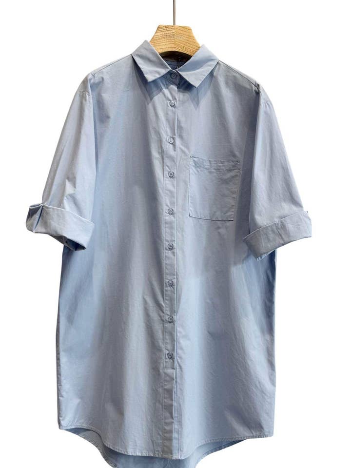 OVERSIZED LONG COTTON SHIRT for wholesale by SWEET MAGIC MODA Y COMPLEMENTOS