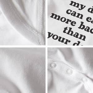 Wry Baby – Engroshandel Bodysuit - Baby – Min far kan spise mere bacon end din | Sjovt babytøj6