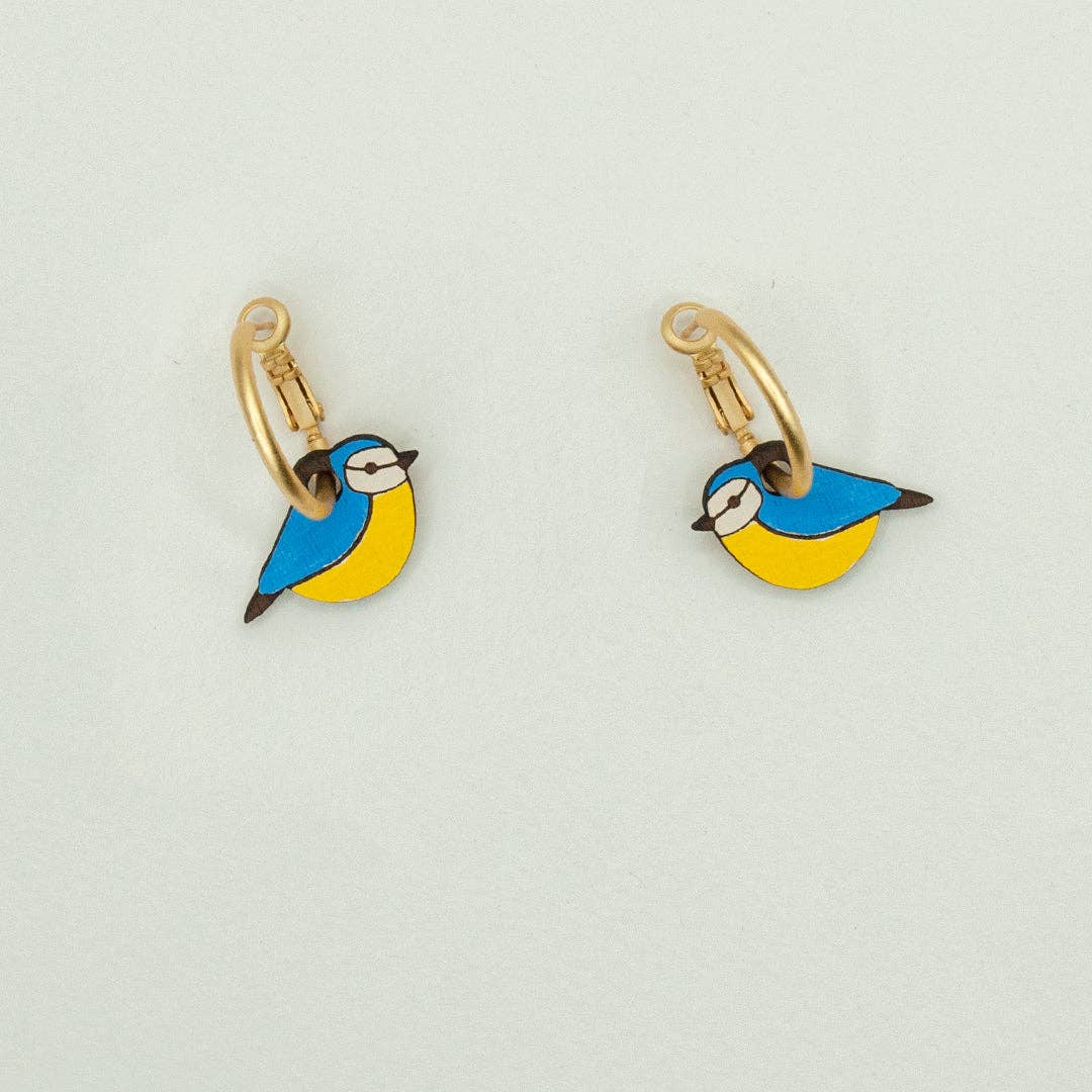 Materia Rica - Wholesale Huggie Earrings - Blue Tit Earrings0