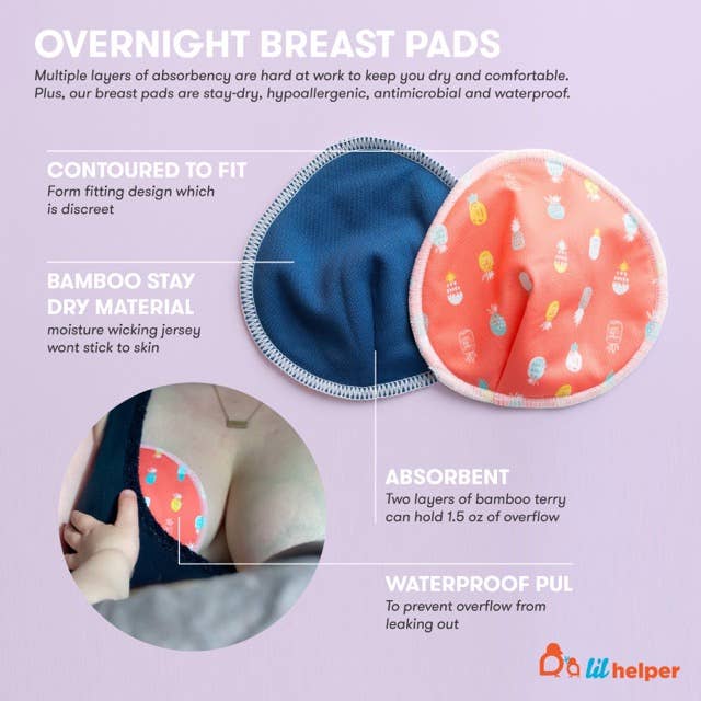 Overnight Breast Pads (2 pairs per pack) for wholesale by Lil Helper