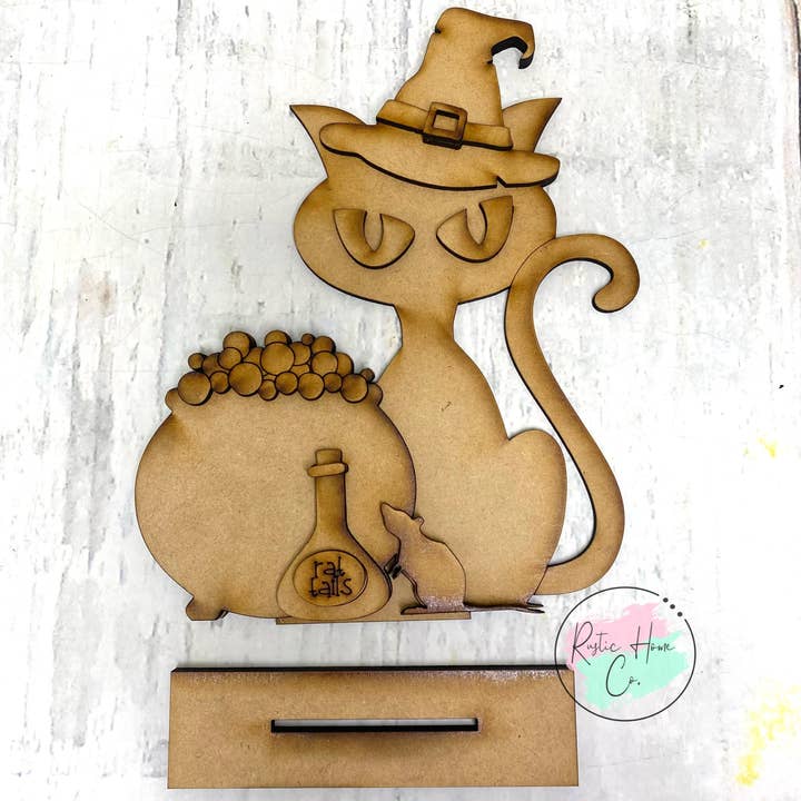 Halloween zwarte kat knutselbord kit voor wholesale door Rustic Home Co LLC