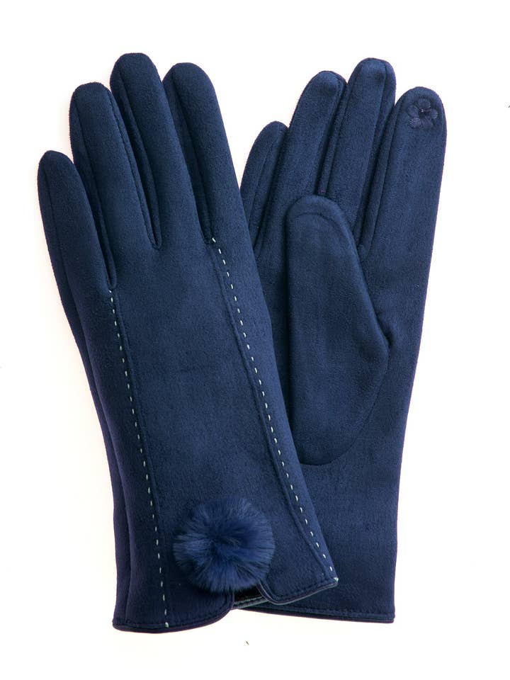 Phebe FB71 Suedette Glove -Navy for wholesale by Franchetti Bond