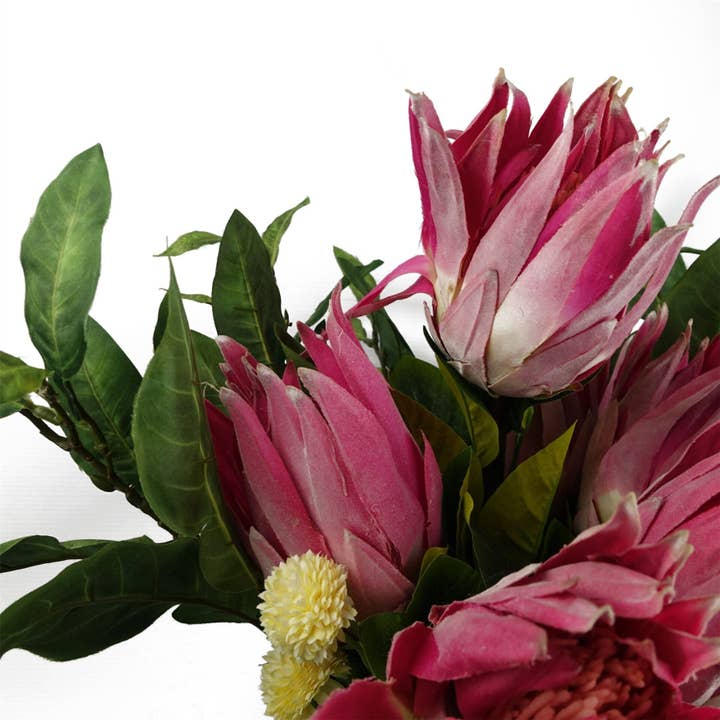 Leaf Design UK LTD โ wholesale Artificial flowers โ Pack of 6 x 65cm Protea Sugarbush Flower Stem - Pink4