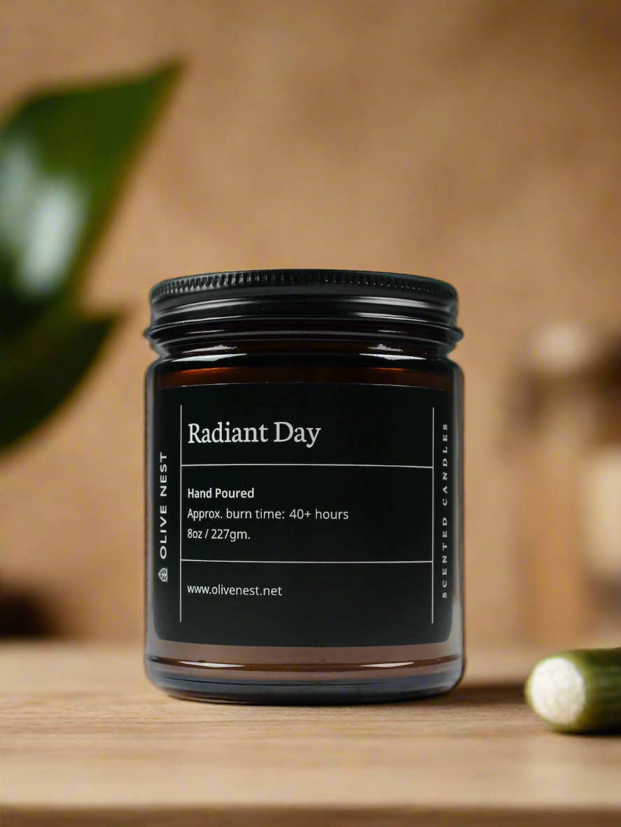 OLIVE NEST - Wholesale Jar/Filled Candle - Radiant Day Soy Blend Wood Wick Candle2