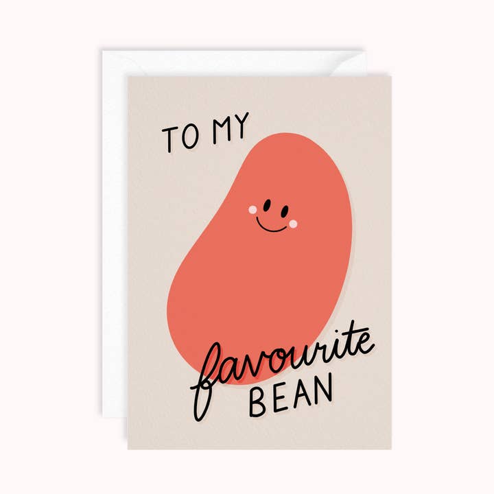 My favourite bean | Cute anniversary card | Valentines for wholesale by Dani White Design