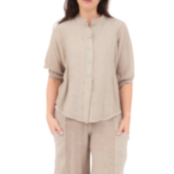 6687 Haut en lin italien Fango Vera May pour la vente par VeraMay