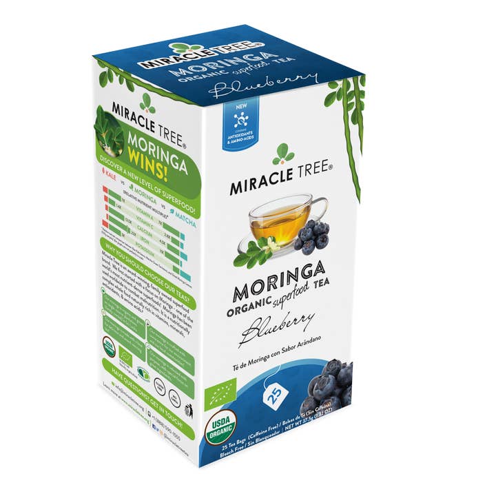 Miracle Tree – wholesale Hälsoté/Detoxté – Ekologiskt Moringa Te: Blåbär1