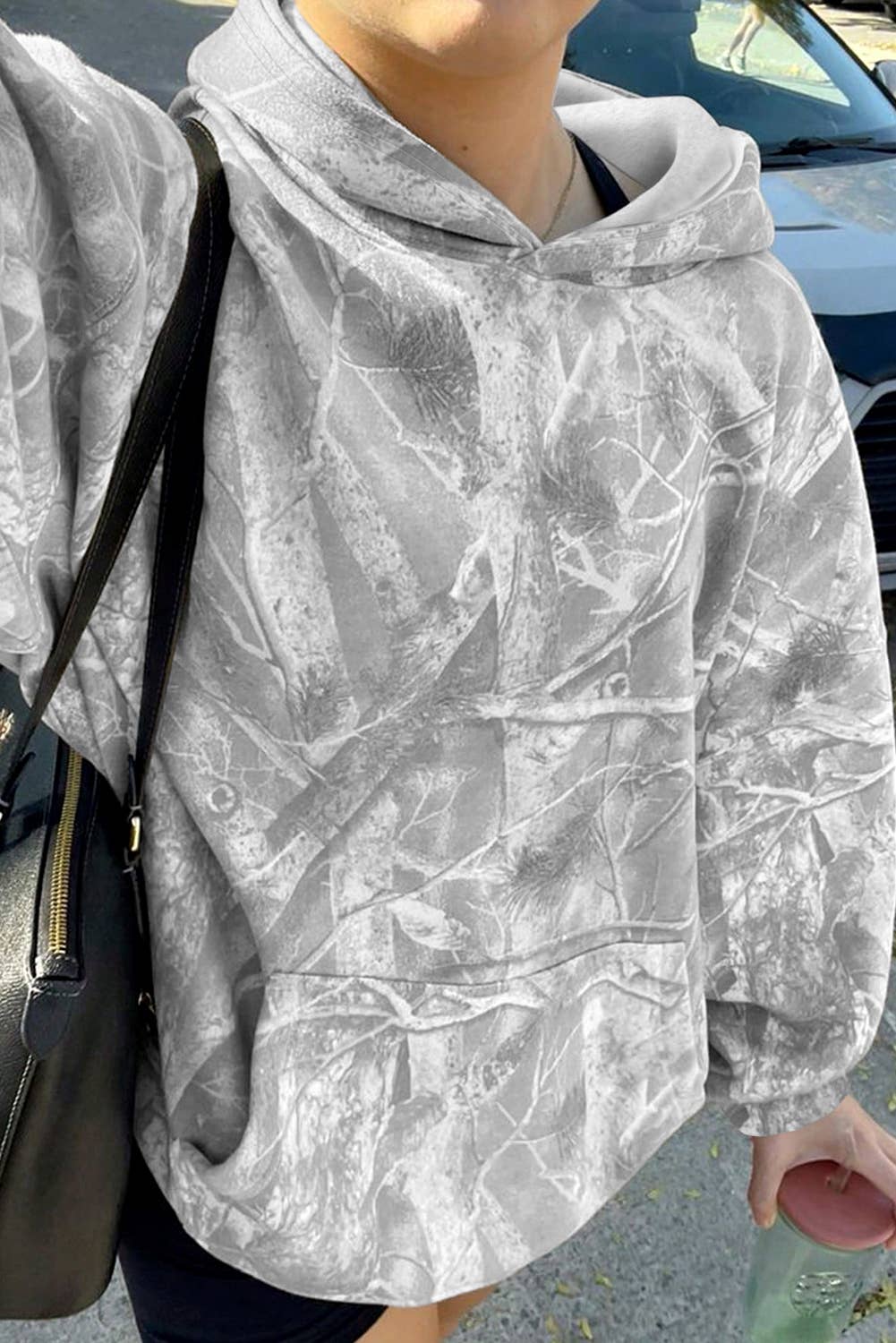 Little Daisy Closet - Wholesale Blouse - Women's -  LDC Camouflage Pocket Maple Oversized Hooded Sweatshirt0