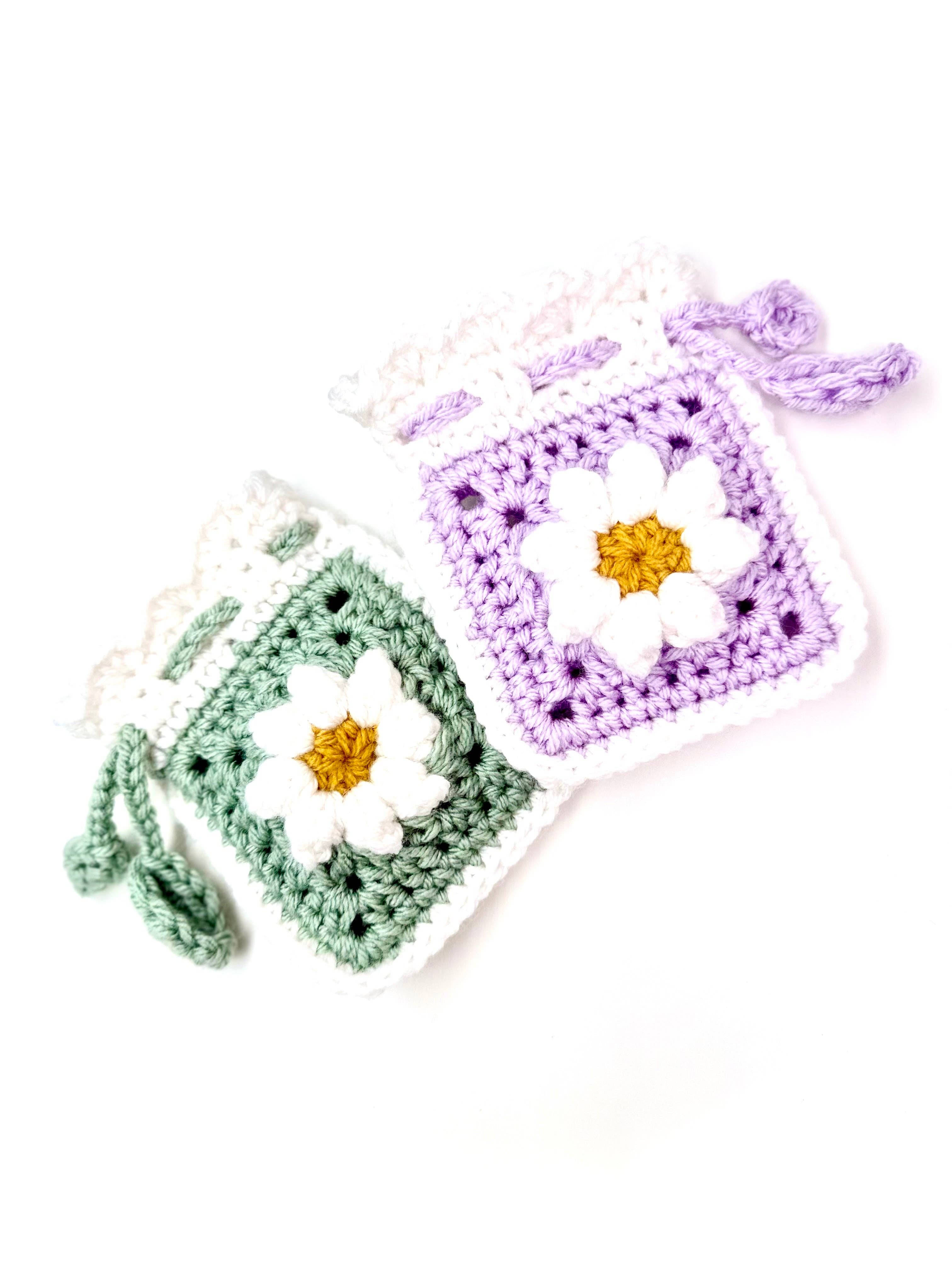 Cuddle Me Close Crochet - Wholesale Pouch - Women's - Spa Daisy Drawstring Pouch3