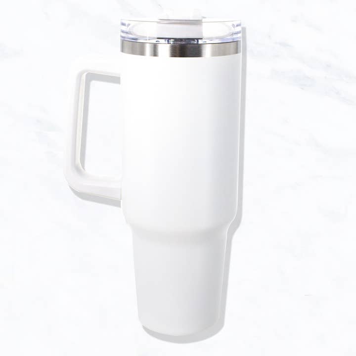 Suzie Q USA – wholesale Insulated mug/tumbler – 40 oz, Stainless Steel Tumbler with Handle, Straws Include