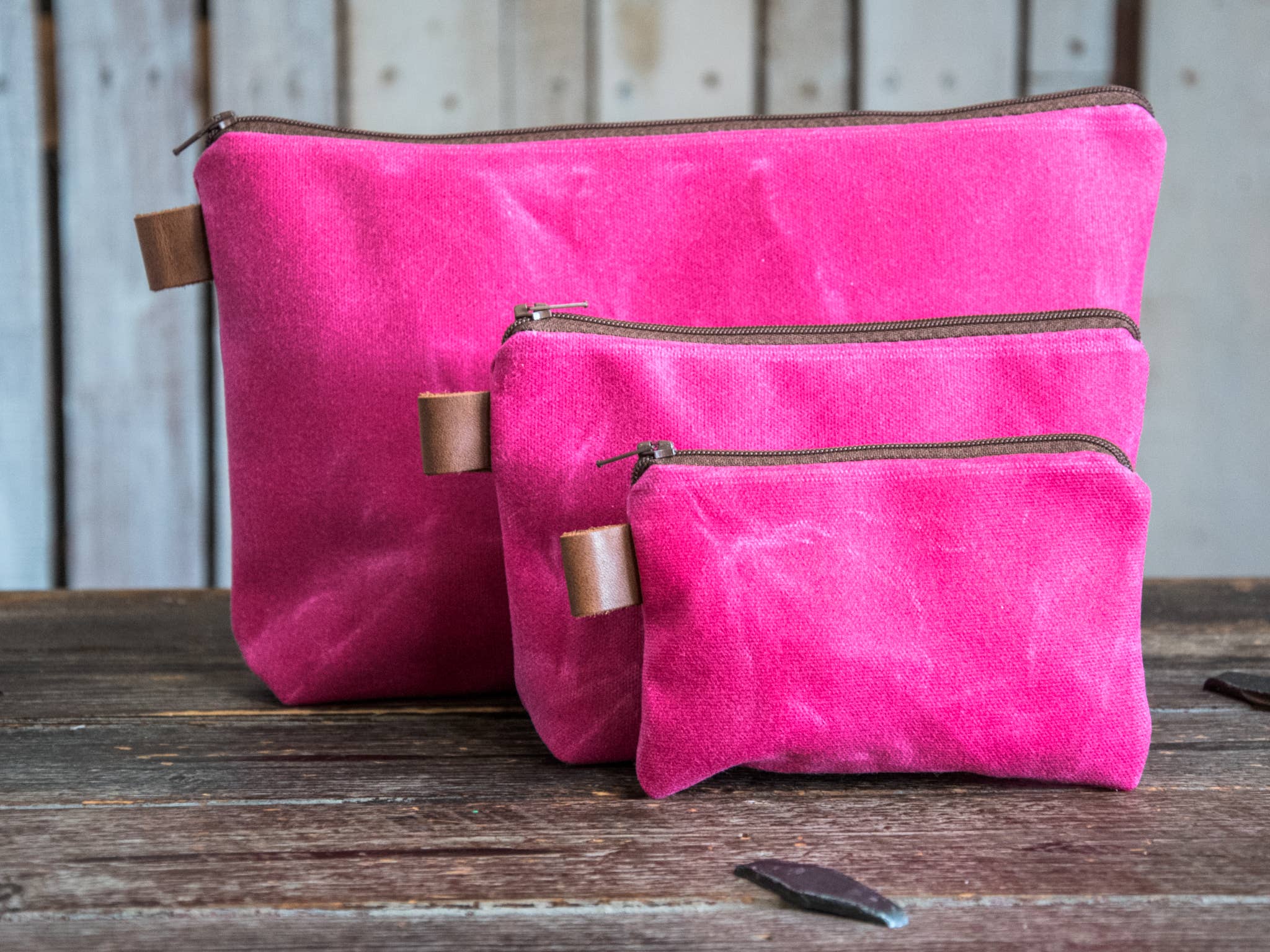 In Blue Handmade - Wholesale Pouch - Unisex - Medium Handmade Waxed Canvas Zipper Pouch10