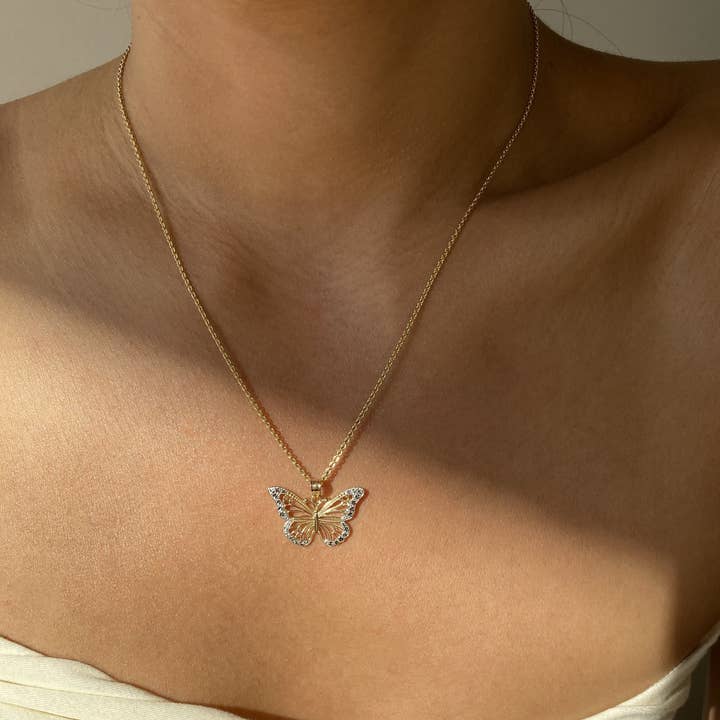 Gold Butterfly Necklace for wholesale by Kimiya Designs