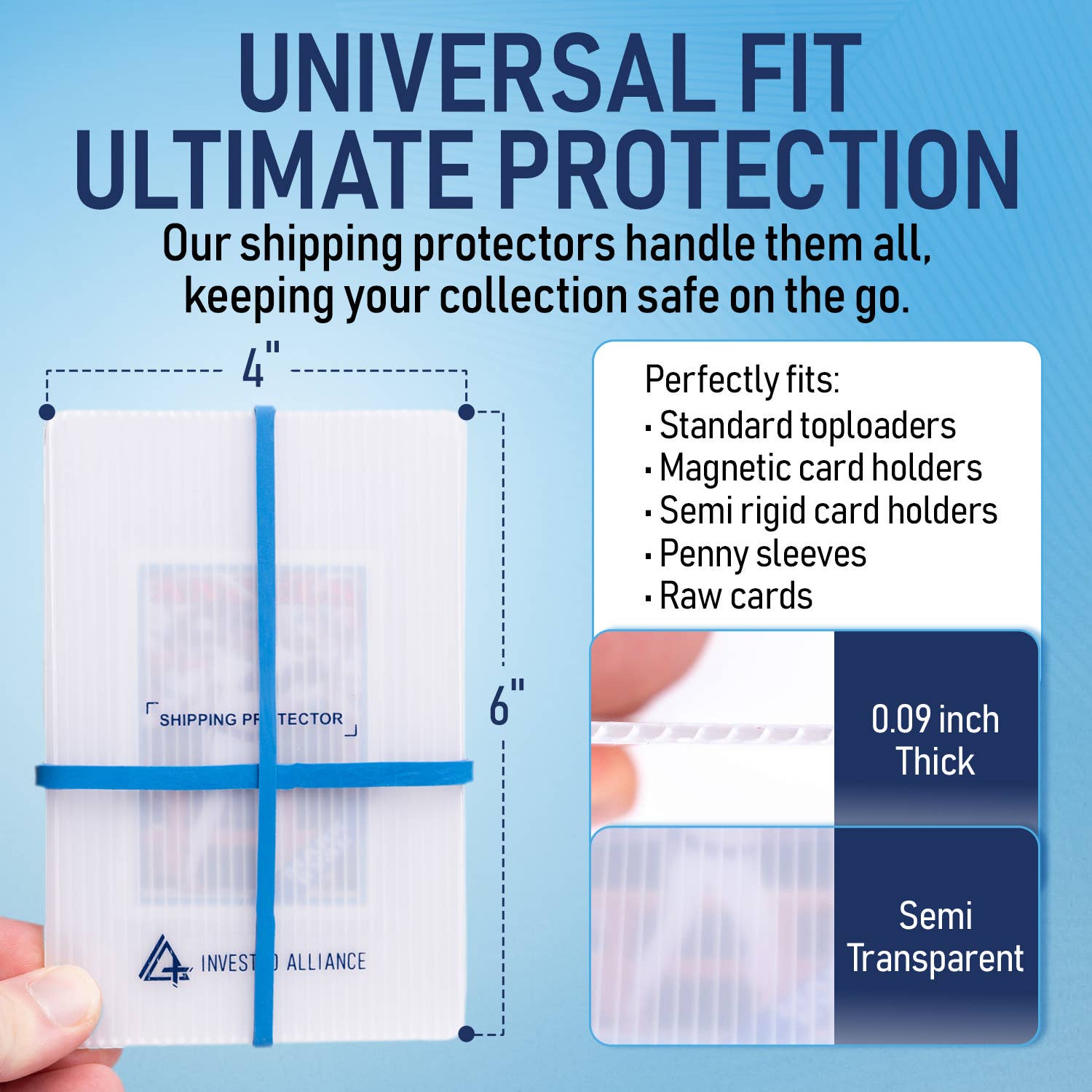 Invested Alliance LLC – wholesale Spelkort – Försändelseskydd för samlarkort 4x6 tum - 500-pack4