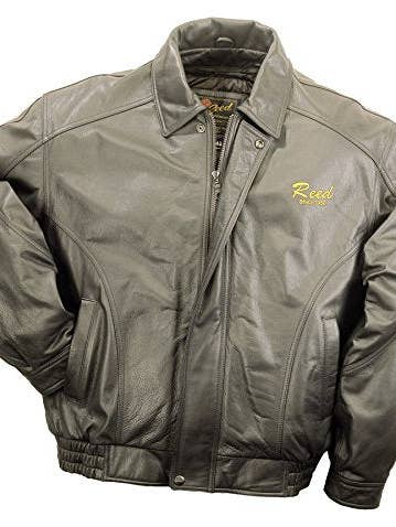 Reed - Wholesale Leather Jacket - Men's - REED Men's American Style Bomber Genuine Leather Jacket