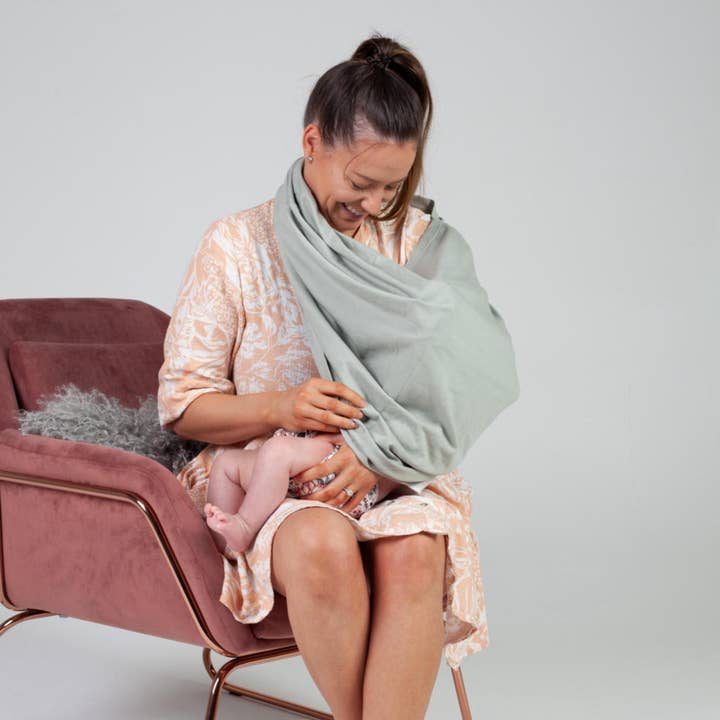 Zoe Sage - Wholesale Nursing cover – Maternity - 5 in 1 Multi-Use Nursing Mama Cover - Sage Green4