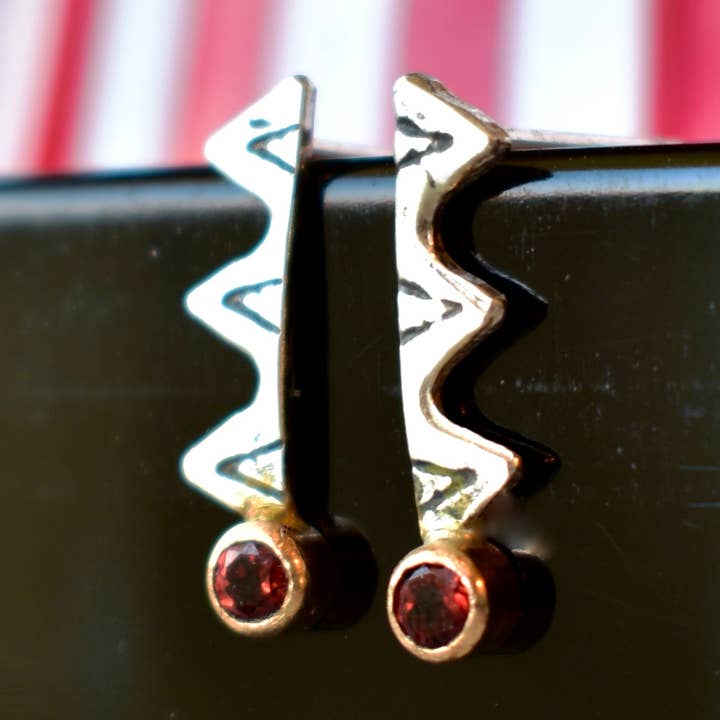 Confetti Collection: Party Flags Studs With Stones for wholesale by Chloeography