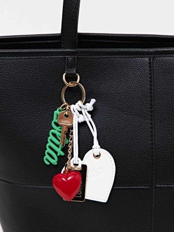 Tote taske med lynlås og charms for engroshandel hos Lolita