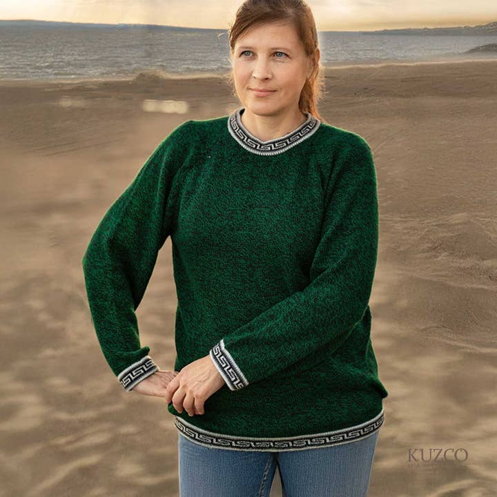 Damepullover i alpakauld, håndstrikket i Peru for engroshandel hos KuzcoHandmade