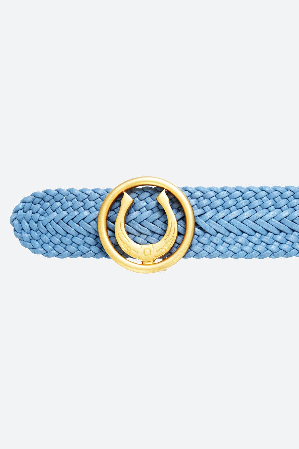 Gaucho Buenos Aires - Wholesale Belt - Women's - Women's Lucky Belt in Sky Blue, Brass Horseshoe Buckle2