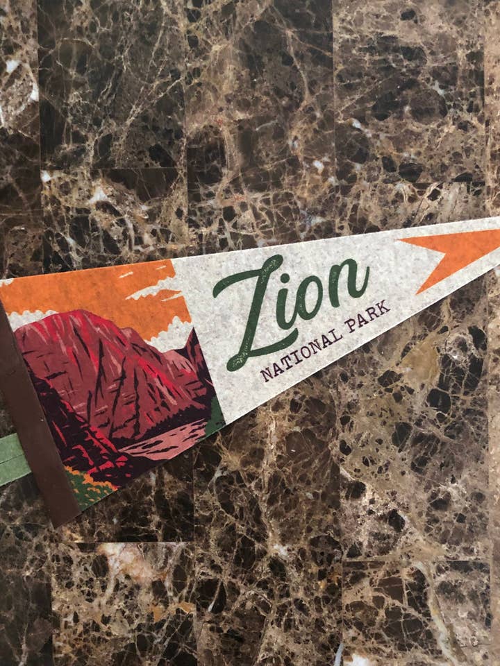 Zion National Park Pennant for wholesale by M.A.D. Spirit