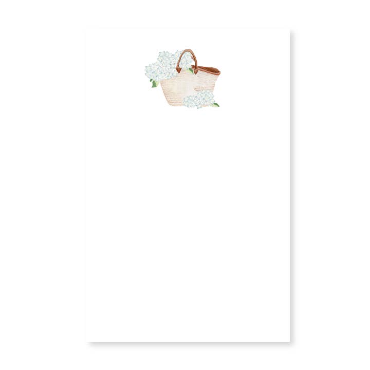 Market Tote Hydrangea Watercolor Notepad for wholesale by Rebecca Green Design