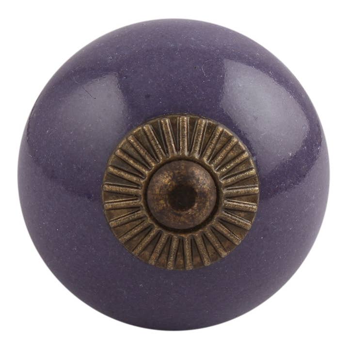 1 tirador de cerámica para cajón de cómoda infantil en color morado para venta al por mayor de Daana Paani LLC