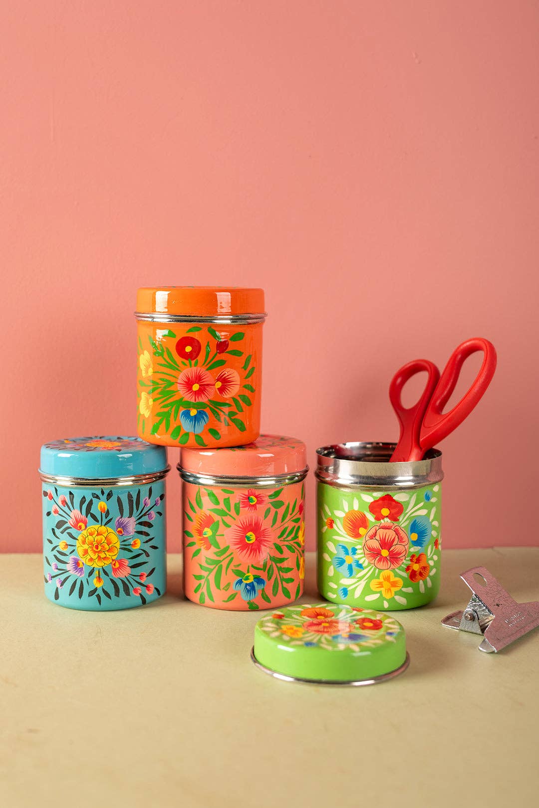 Ian Snow Ltd – wholesale Kitchen storage/organiser – Orange Kashmiri Spice Tin1