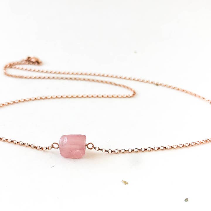Guld Rose Quartz Halsband, Varje dag Halsband för wholesale av Luna Pines